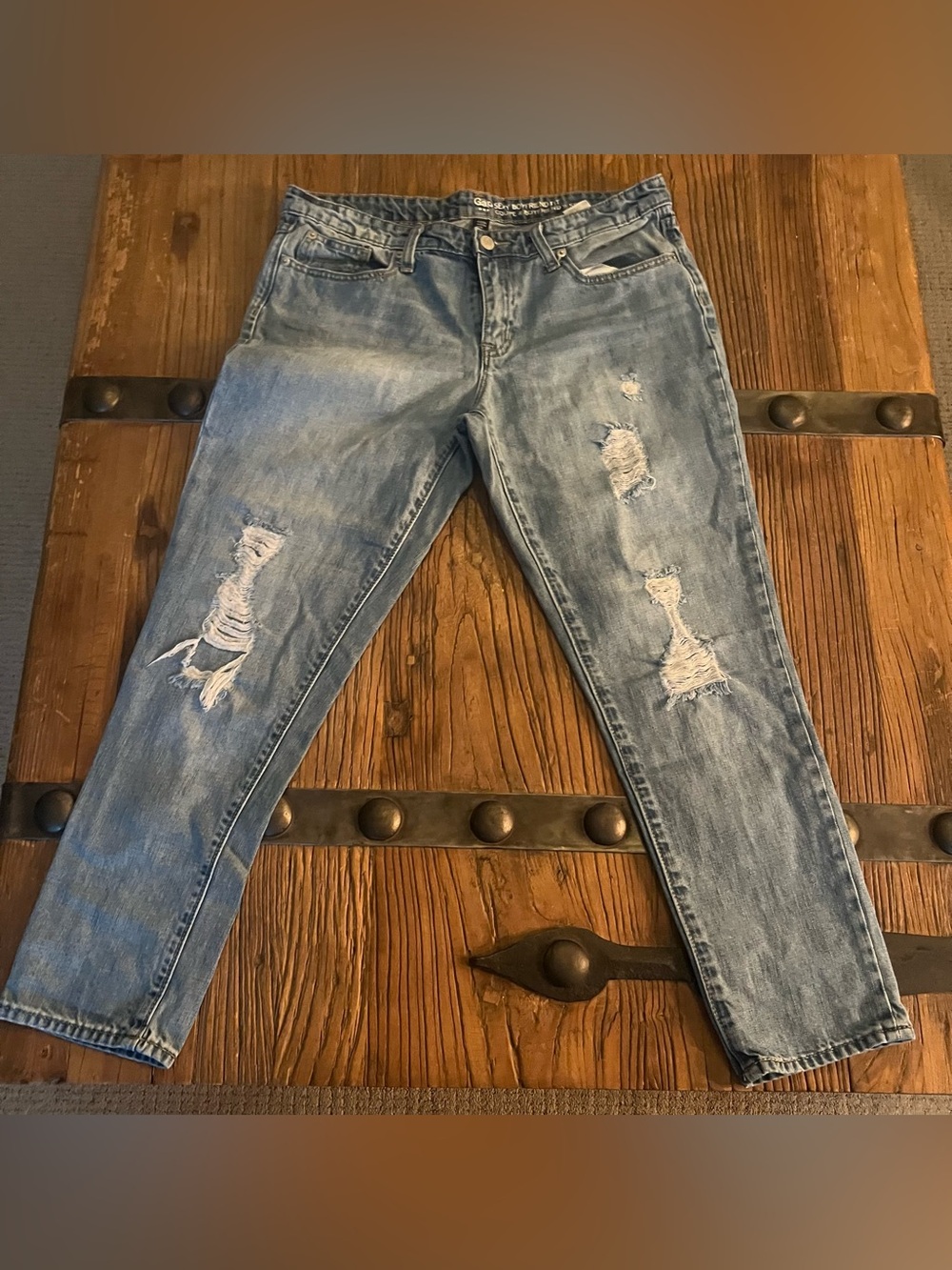 GAP Light Blue Distressed Boyfriend Jeans